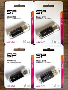 USBメモリ 16GB シリコンパワーUSB3.1ヘアライン仕上げ【4個セット】