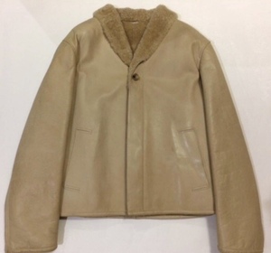 【高級ライン、正規品】 JIL SANDER ジルサンダー ムートン レザージャケット 本革 ベージュ系