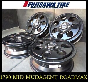 【1790】T5212054◆MID MUDAGENT ROADMAX◆14x4.5J 4穴 PCD100 +45◆4本◆軽自動車全般