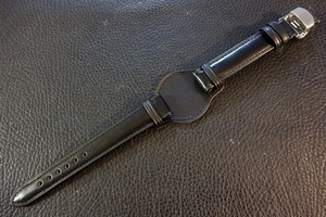 ◆台座付 D-Buckle Vintage Belt◆高品質国産本牛革カーフ Custom Order(台座SIZE/BUCKLE) 16mm BLACK 受注生産(納期10日前後)腕時計ベルト