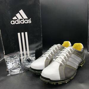 M2981 未使用 adidas GOLF アディダス ゴルフ adicross Tour WD スパイクシューズ ゴルフシューズ メンズ US10/27.5cm グレー Q47091