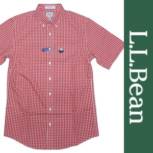 新品 L.L.Bean S/S SHIRT エルエルビーン 半袖 チェック シャツ レッド アウトドア Ｍ 正規品 013