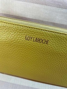 ◆ギ・ラロッシュ Guy Laroche◆未使用 スリムウォレット イタリアンシュリンレザーＬ字ファスナー　ロング　イエロー◆商品詳細ご一読希望