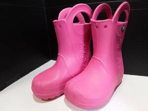 ■crocs ハンドルイット レインブーツ 長靴 ピンク■16.5cm(C9)■A