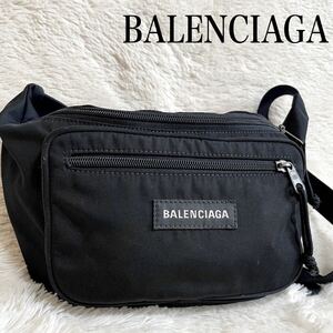 人気モデル BALENCIAGA エクスプローラー ボディバッグ ウエストバッグ バレンシアガ ショルダーバッグ ブラック 斜め掛け