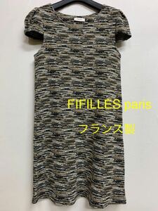 FIFILLES paris フィフィーユ　フランス製　レディース　ワンピース　半袖　シャツ　ブラウス　スカート　ニット　柄　フレンチ袖