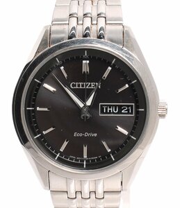 シチズン 腕時計 ECO-DRIVE デイデイト H100-S113156 ソーラー ブラック メンズ CITIZEN [0702]