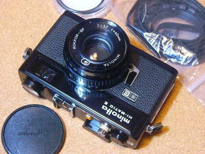 綺麗・動作良好 minolta ミノルタ HI-MATIC E black ROKKOR-QF 1.7/40mm (動作・美品) 点検済み/ジャンク扱い