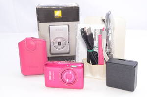 ★美品★Nikon ニコン COOLPIX S02 ピンク S02PK　元箱・純正ケース・説明書付　　＃D0052411002Y