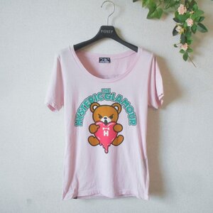 ヒステリック グラマー HYSTERIC GLAMOUR Ｔシャツ カットソー ピンク FREE クマ & ロゴ プリント