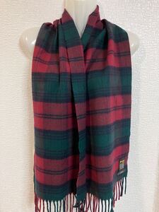 ★美品★ Johnstons of Elgin ジョンストンズ　カシミア100%マフラー　チェック柄