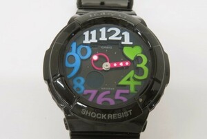 ■hawi1877-6 115 CASIO カシオ Baby-G ベビーG BGA-131 黒文字盤 アナデジ QZ クォーツ 腕時計 腕周り約18cm 電池切れ