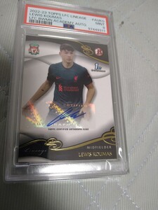 TOPPS LIVERPOOL LINEAGE 2023 LEWIS KOUMAS 1st BOWMAN ROOKIE AUTO CARD PSA9