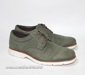 ROCKPORT ロックポート V82953 ウォーキングシューズ プレーントゥ ダービー オリーブグリーン ヌバックレザー US10 28cm 美品 使用僅か