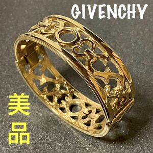 【ws980】レア!! GIVENCHY ジバンシー 透かし バングル ゴールドカラー ヴィンテージ ジバンシイ