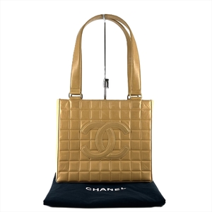 シャネル CHANEL ココマーク チョコバー トートバッグ ラムスキン A17809 ベージュ ゴールド金具 ７番台 ハンドバッグ