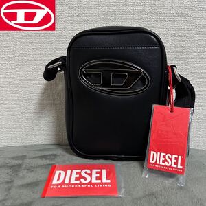 新品 未使用 タグ付き ★定価30,800円 DIESEL ディーゼル ユニセックス Dロゴプレート クロスボディ バッグ フェイクレザー ショルダー 19