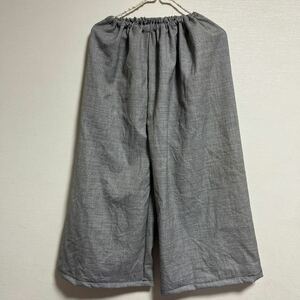 6送料込◆ハンドメイド　ワイドパンツ◆ グレー系