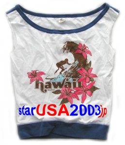 【既決usa】アバクロ&ホリスター@完売胸元【Hollister hawaii】ロゴ入タンクトップ【Hollister Hawaii Open Tee】 白 @M