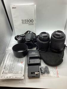 【24990】Nikon ニコン D3100 デジタル一眼レフカメラ レンズ2点セット AF-S NIKKOR 18-55mm 55-200mm 現状渡し 中古品 二次流通品