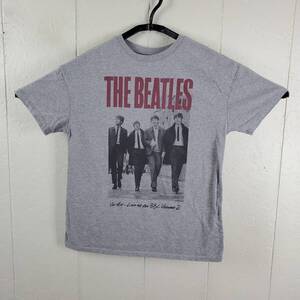 The Beatles Shirt Womens Medium Gray Crew Neck Short Sleeve Graphic Stretch 海外 即決