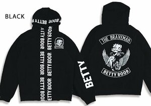 BR×BETTYコラボ 三層ストレッチパーカー◆The BRAVE-MAN ブラックXLサイズ BBB-2239 ブレイブマン ベティーちゃん