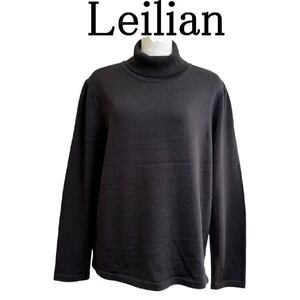 Leilian（レリアン）レディース　セーター　タートルネックセーター　長袖ニット　13号　黒　無地　