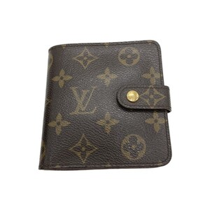 ◎◎ LOUIS VUITTON ルイヴィトン モノグラム コンパクトジップ 二つ折り財布 財布 M61667 ブラウン やや傷や汚れあり