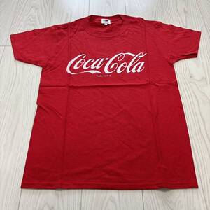 未使用●コカ・コーラ Coca-Cola&フルーツオブザルーム Fruit of The Loom ビームスボーイ BEAMS BOY プリント 半袖 Tシャツ 赤 ★1480-4