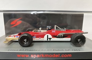 スパーク 1/43 ロータス 63 F1 オランダGP1969 プラクティス G.ヒル 4WD F1（Spark) 新品