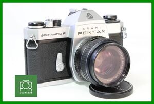 【同梱歓迎】実用難あり■PENTAX SPOTMATIC F ボディ+SMC TAKUMAR 55mm F1.8 M42■シャッター全速完動・露出計不良■CCC403