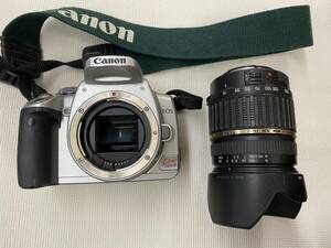 【M】動作未確認　Canon EOS Kiss Digital X レンズキットシルバー DS126151　本体＋レンズセット　TAMRON　18-200mm　F/3.5-6.3　