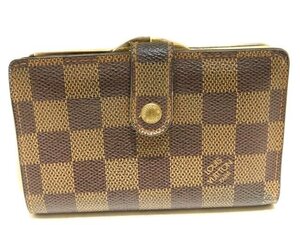 3F LOUIS VUITTON ヴィトン がま口 2つ折り 財布 ☆ N61664 ヴィエノワ ダミエ エベヌ ブラウン コンパクト CA0095 ▼6L7A