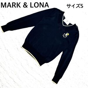 MARK & LONA マークアンドロナ　薄手Vネックセーター サイズS スカル