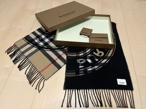 BURBERRY　バーバリー　マフラー　カシミア100％　未使用に近い　リバーシブル　送料無料!!!