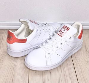 良品 adidas ORIGINALS STAN SMITH J HQ1855 US5 23.5cm アディダス オリジナルス スタンスミス ホワイト オレンジ シルバー 白 橙 銀