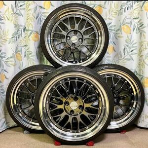 BBS LM17インチリバレルホイールタイヤセット フロント6Jオフセット+29　2本 リア6.5Jオフセット+16　2本 タイヤ165/40/17x 4本