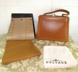 DELVAUX デルヴォー 　ハンドバッグ　経年汚れ難有/着せ替えパーツ・保存袋付