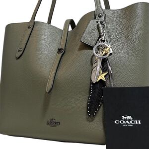 1円～【未使用級】入手困難品 コーチ COACH トートバッグ ビジネスバッグ ブリーフケース A4 2way レザー メンズ レディース カーキ