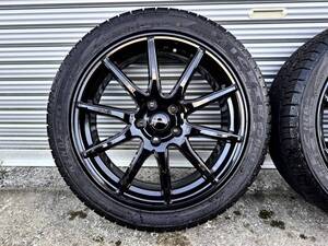 美品 225/45R18 4本セット スタッドレス タイヤ ホイール セット クラウン マークx カムリ等