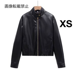 vintage ヴィンテージ レトロ フェイクレザー PU ジャンパー ブルゾン アウター XSサイズ レディース★ZARA 好きな方に★冬新作 新品★