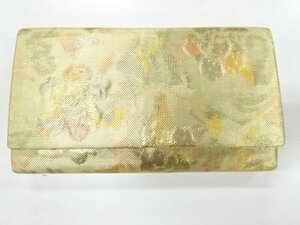 147599# 【1円～】アンティーク　草花模様和装バッグ