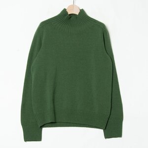 【1円スタート】MHL. マーガレットハウエル ハイネック長袖セーター ニット トップス ウール100％ 緑 グリーン 2 レディース 冬 英国製