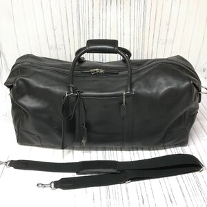 m001 F(120) COACH コーチ 特大ボストンバッグ ショルダーストラップ付 60cm オールレザー ブラック 2way ダッフル 旅行鞄 希少 レア