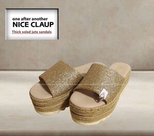 ■■【新品・未使用品】one after another NICE CLAUP - ナイスクラップ ゴールド 厚底サンダル ■■