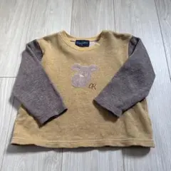 動物刺繍 長袖Tシャツ 95cm未満