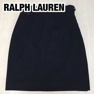 RALPH LAUREN ラルフローレン 台形スカート 11 ネイビー 膝丈