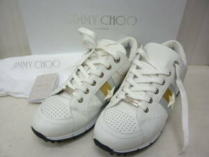 美品 JIMMY CHOO ジミーチュウ レザー スニーカー RAFI ラフィ 42 スター スタッズ a