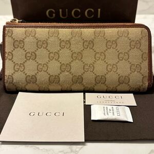 グッチ　GUCCI 財布　長財布　GGキャンバス L字ファスナー メンズ