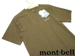 新品 未使用■ 即決　モンベル　半袖Tシャツ　カーキ　胸ロゴ　Mサイズ　メンズ　アウトドア　mont・bell　茶　ブラウン